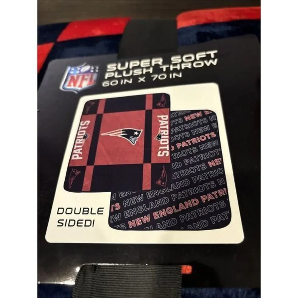 NFL New England Patriots Super Soft Plush Throw Blanket‎ Double Sided 60